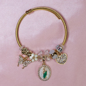 White San Judas Bangle Bracelet