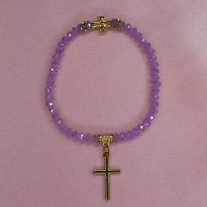 Purple Cross Bracelet