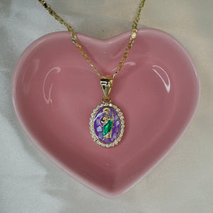 Purple Saint Jude Necklace