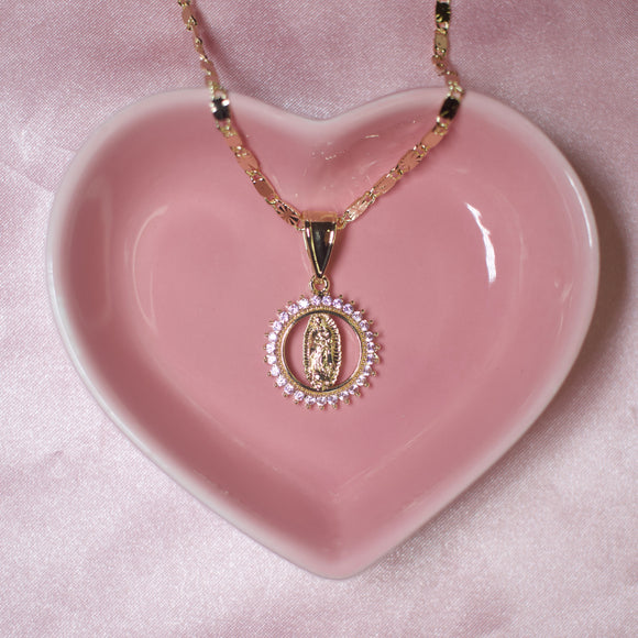 Pink Virgencita Necklace