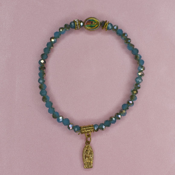 Blue/Brown Virgencita Bracelet