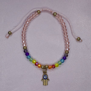 Pink Adjustable Hamsa Bracelet