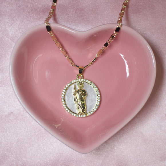 White San Judas Necklace