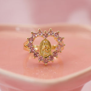 Pink Virgencita Adjustable Ring