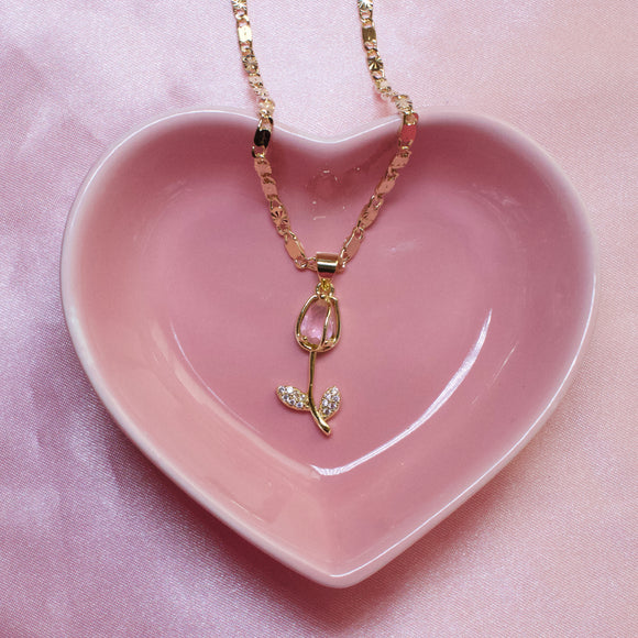 Pink Tulip Necklace