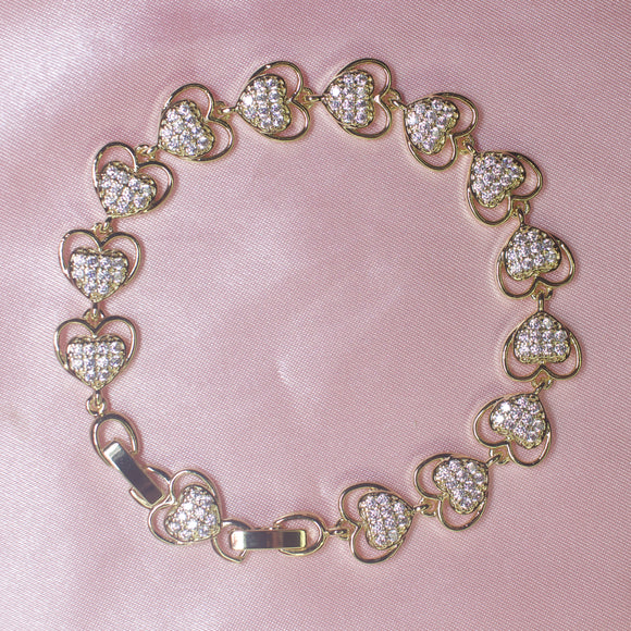 Chunky Heart Lined Bracelet