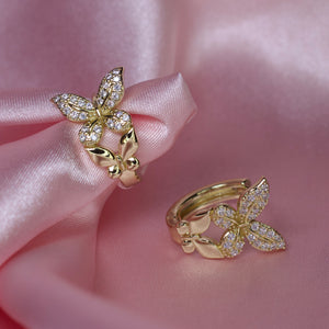 Double Butterfly Hoop Earrings