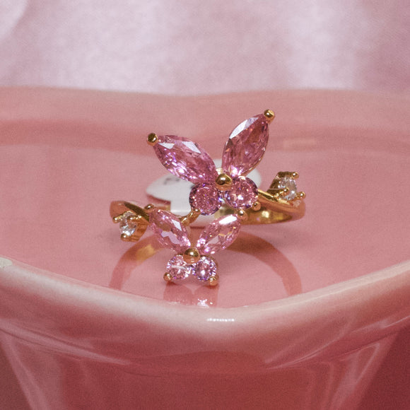 Big Pink Butterfly Ring
