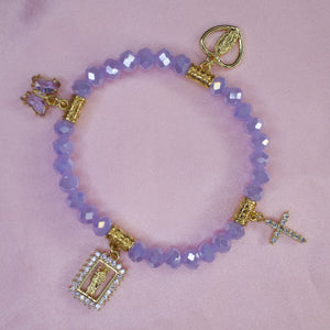 Purple charm bracelet