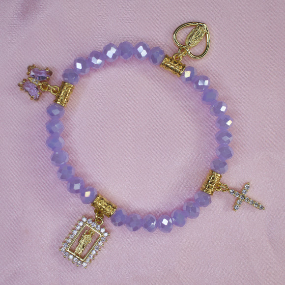 Purple charm bracelet