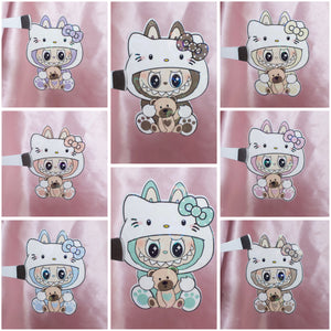 Holographic Heart Kitty Sticker(8 Random Stickers)