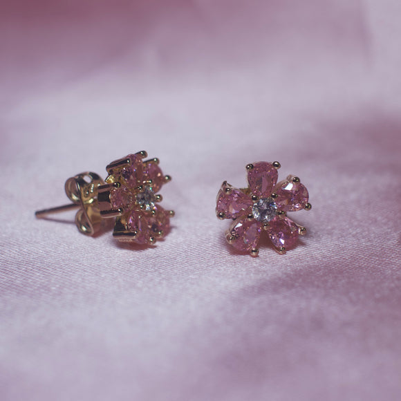 Pink Flower Earrings