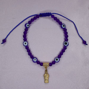 Blue Evil Eye/San Judas Adjustable  Bracelet