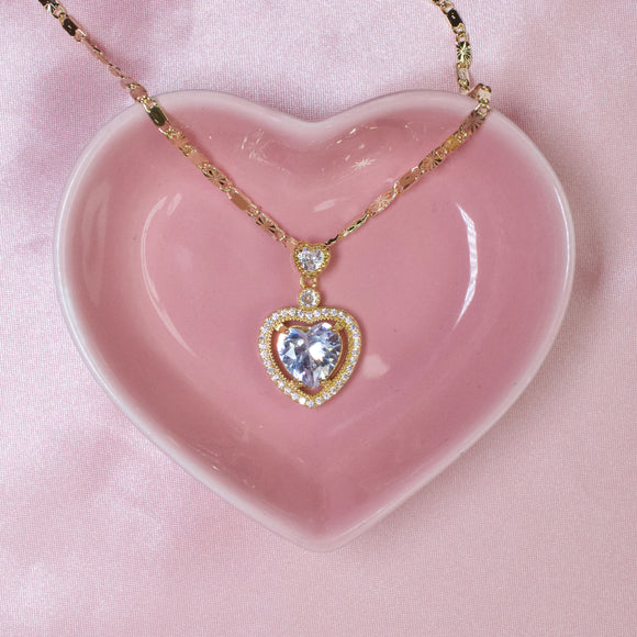 White Heart Necklace