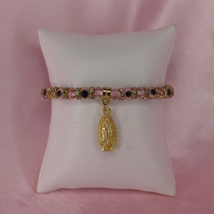 Pink Evil Eye Virgencita Bracelet