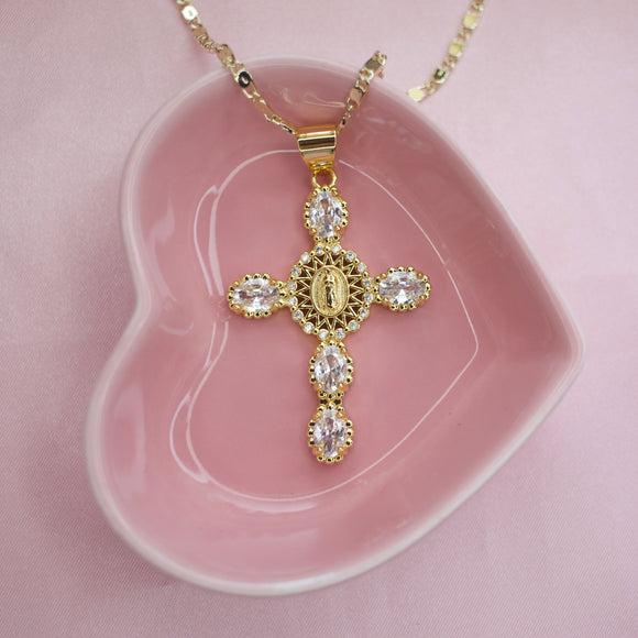 Virgencita Cross Necklace