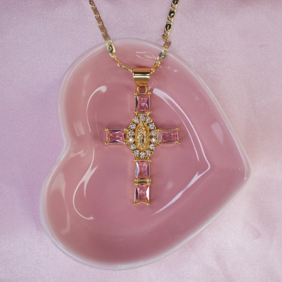 Pink Virgencita Necklace