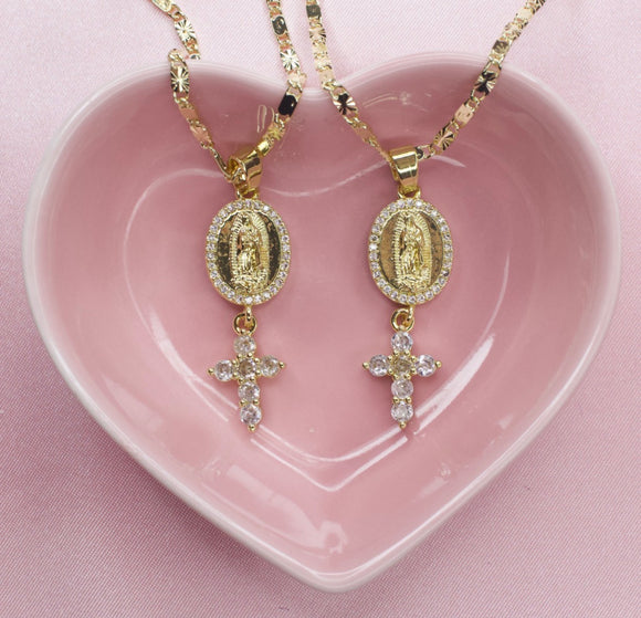 Virgencita Cross Necklace