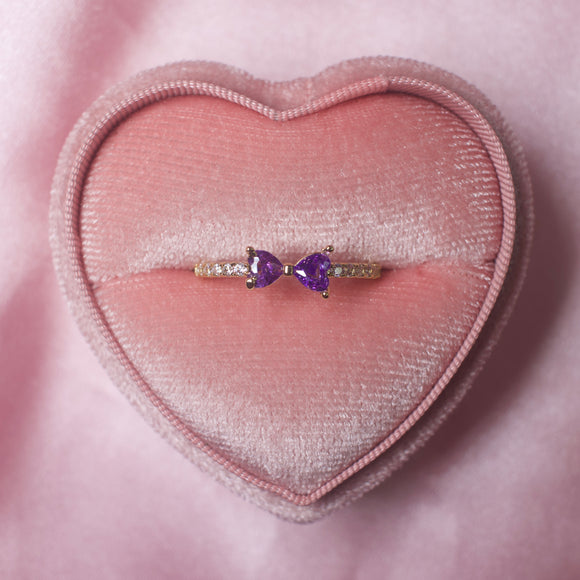 Adjustable Purple Bow Ring