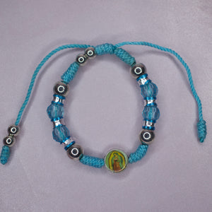 Blue Virgencita Adjustable Bracelet