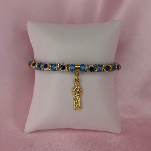 Blue Evil Eye San Judas Bracelet