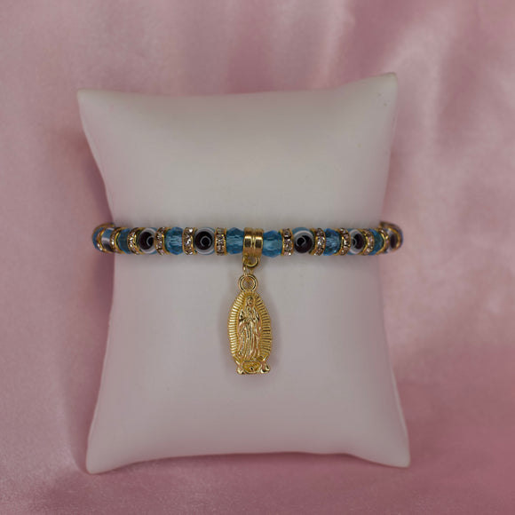 Blue Evil Eye Virgencita Bracelet