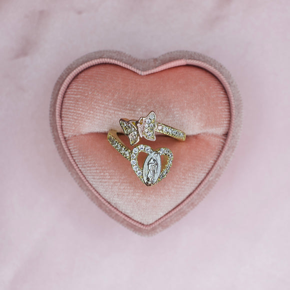 Adjustable Virgencita Butterfly Ring