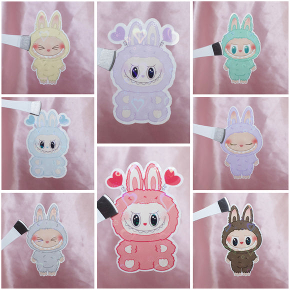Holographic Heart Labu Sticker(8 Random Stickers)