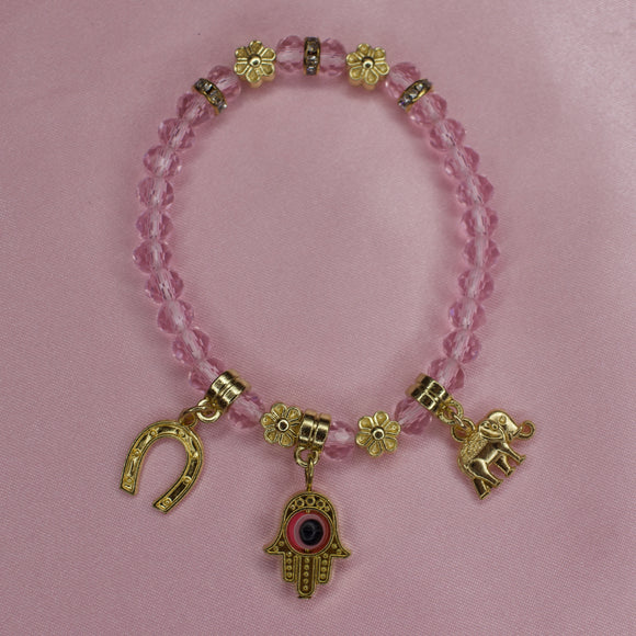 Pink Evil Eye Bracelet