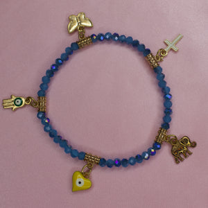 Blue Evil Eye Charm Bracelet